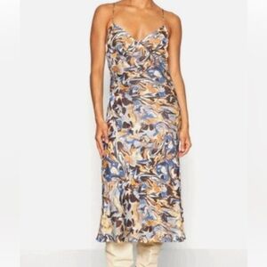 Abercrombie Satin Midi Slip Dress